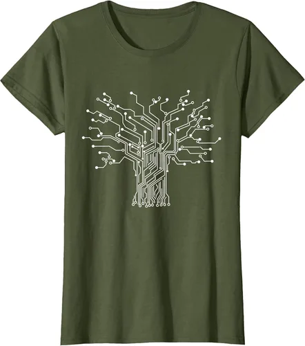 Vista 18 de Electronics Technician Binary Tree - Electrical Engineer T-Shirt Asphalt Grey