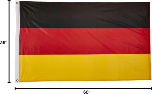 Vista 2 de Bandera de Alemania de 3 pies x 5 pies marca Super Knit