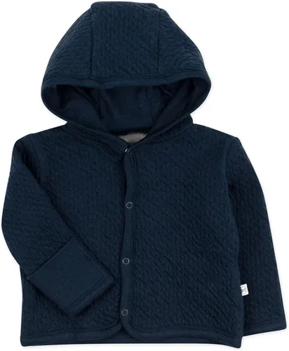 Vista 6 de HonestBaby Matelasse - Chaqueta con capucha frontal de algodón orgánico para bebés, niños y niñas unisex Negro