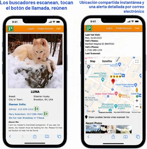 Vista 5 de Etiqueta de identificación para mascotas con código QR de Pet Dwelling – Etiquetas inteligentes para perros y gatos para la seguridad de las pata