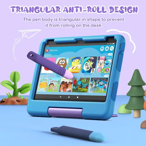 Vista 6 de Mixoo - Bolígrafos para pantallas táctiles con correas para niños, paquete de 2 lápices capacitivos antideslizantes para niños, compatible con iPad