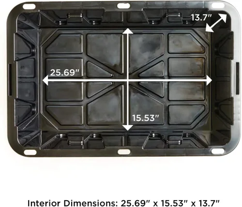Vista 6 de 4427EBKDC.02 Caja de plástico reciclado resistente, contenedor de almacenamiento, 27 galones, negro, 2