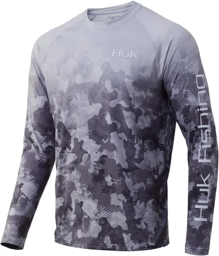 Vista 22 de Huk Pursuit Vented LS para hombre Refracción Fish Fade - San Sal/Wahoo