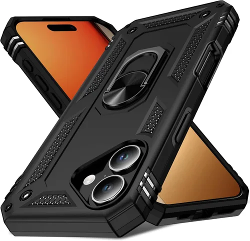 Vista 28 de Korecase Funda para iPhone 17 Pro con soporte de anillo, grado militar, resistente, a prueba de golpes, protección de cuerpo completo para Apple