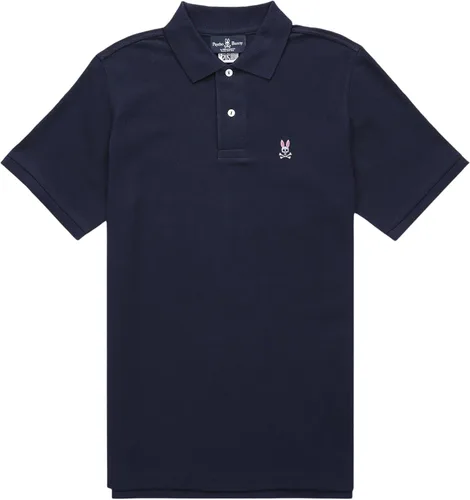Vista 3 de Psycho Bunny Polo piqué de manga corta de ajuste clásico para hombre Negro