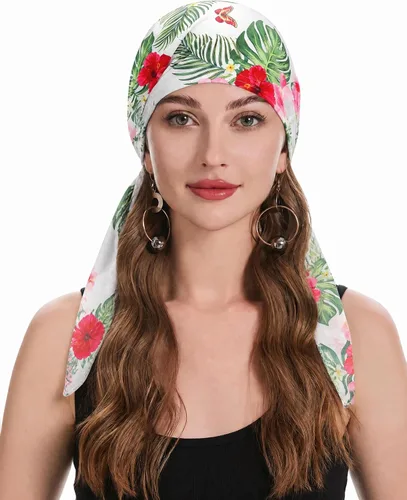 Vista 22 de ZLYC Gorro de quimioterapia para la cabeza preatado, gorro ligero para Verde (Lace Green)