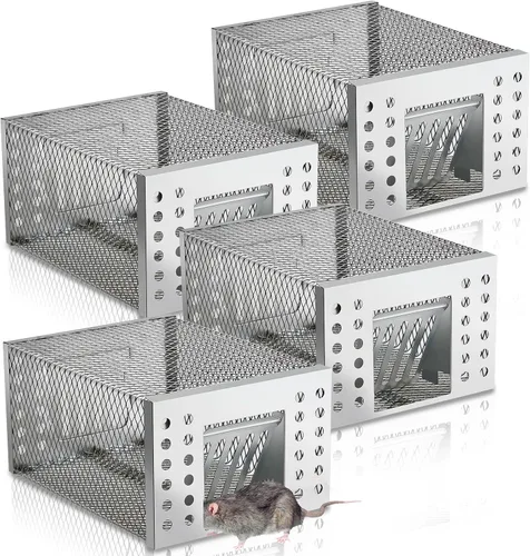 Vista 9 de 1 trampa humana para ratas, trampa de ardilla viva para interiores y exteriores, pequeños roedores, ratones, ratones, ratones, hámsters, ardilla