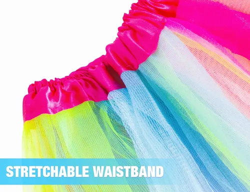 Vista 3 de Faldas tutú para niñas pequeñas, vestido de ballet de princesa arcoíris en capas para niñas de 2 a 14 años