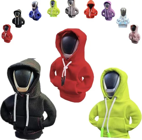 Vista 27 de Funda para palanca de cambios de automóvil, suéter divertido con pomo de palanca de cambios, sudadera con capucha para decoración y protección