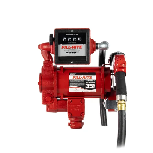 Vista 6 de Fill-Rite FR310VB 115V/230V 35 GPM Bomba de transferencia de combustible con manguera de descarga y boquilla automática (rojo)