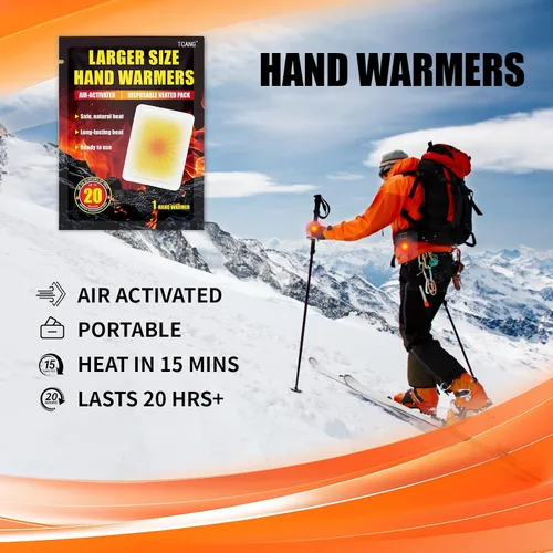 Vista 4 de Hand Warmers Disposable - Up to 20 Hours of Heat - 6/20 Pack Super Long Lasting Air Activated Warmers, All Natural & Portable for Body, Hands & Toes