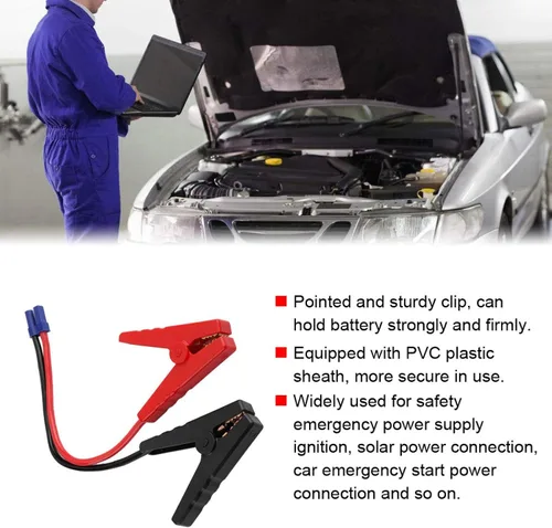 Vista 9 de Clips Booster Jumper Cable, Car Emergencia Jump Starter Batería Clip Pruebas Abrazadera EC5 Enchufe Conector 12V