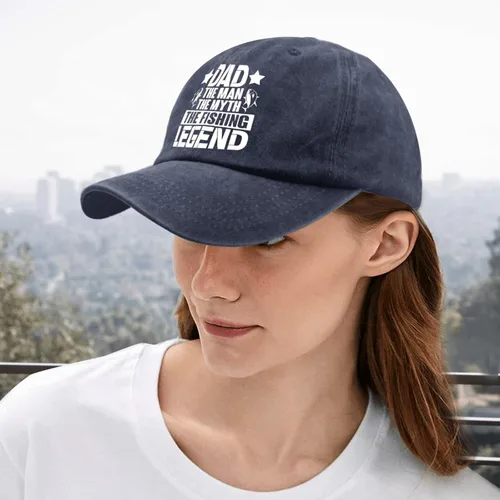 Vista 5 de Dad The Man The Myth The Fishing Legend hat dad Hats Pigment Black Womens Bucket hat Gifts for Dad Baseball Hat