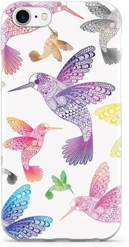 Vista 19 de Inspired Cases - Funda para iPhone 13 Mini con textura 3D - Funda protectora de goma para Apple iPhone 13 Mini - Zentangle Hummingbirds - Multicolor