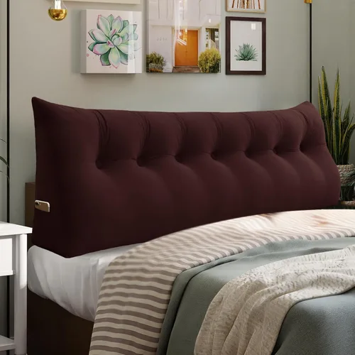 Vista 49 de Almohada de cuña doble gruesa de 8 libras para cabecero de dormitorio universitario, almohada de cuña de terciopelo con respaldo triangular