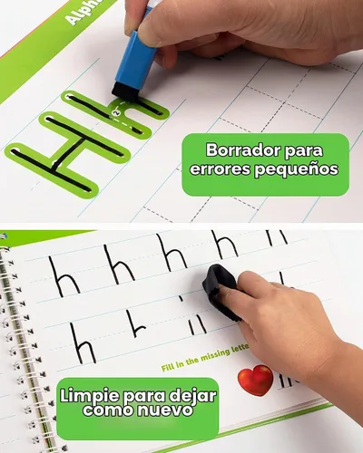 Vista 6 de Coogam Libro de ejercicios para aprender a escribir, Libro de práctica de números y letras, Alfabeto ABC Palabras de vista Escritura a mano Juguete