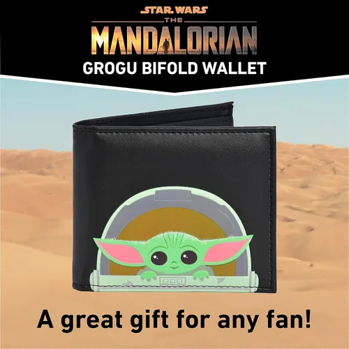 Vista 6 de Concept One Star Wars Grogu Wallet The Mandalorian The Child Slim Bifold Wallet with Decorative Tin Case