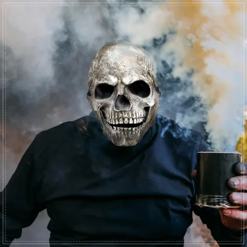 Vista 2 de WinnerWhy - Máscara de calavera de cabeza completa para adultos