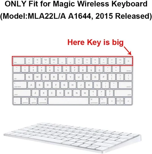 Vista 2 de HRH Illustrator AI - Funda de silicona para teclado inalámbrico mágico MLA22LL/A (A1644, 2015) con diseño de EE. UU