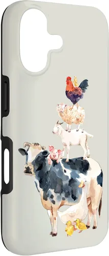 Vista 3 de Cute Animals Cow Chicken Pig Farmer Animal Lover Case for iPhone 17