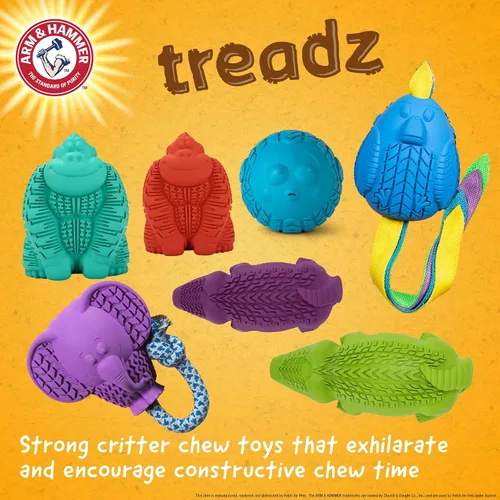 Vista 6 de Arm & Hammer para mascotas Super Treadz Juguete dental grande para masticar en forma de elefante para perros Juguetes dentales para perros