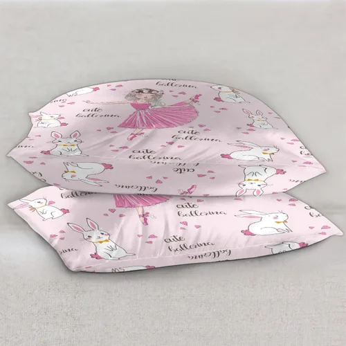 Vista 5 de Funda de almohada de satén para cabello y piel, tamaño estándar, lindo conejito bailarín, suave, transpirable, suave, refrescante, fundas