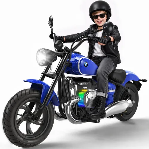 Vista 10 de Motocicleta eléctrica con licencia BMW 24V para niños grandes 8-12 Negro