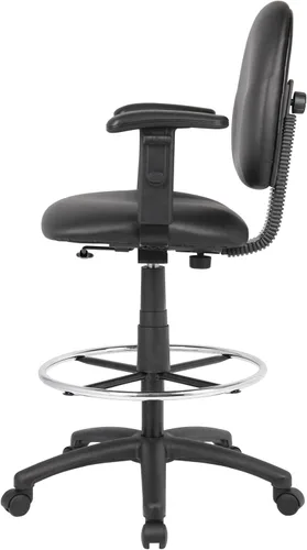 Vista 9 de Boss Office Products B1691-CS Stand Up Caressoft Taburete de dibujo con brazos ajustables en negro