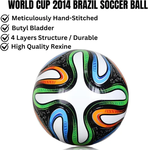 Vista 3 de Copa del Mundo 2014 Brasil Final Famous Match Ball Réplica de Fútbol/Balón de Fútbol Tamaño 5, Copa Mundial de Balón de Fútbol está hecha de Rexine