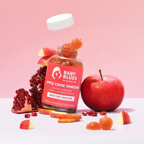 Vista 2 de Baby Blues Gomitas de vinagre de sidra de manzana con la madre, vitaminas posnatales para mujeres lactancia, energía, metabolismo y apoyo digestivo
