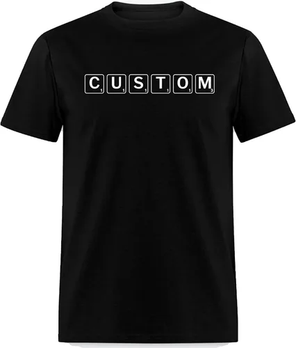 Vista 2 de Scrabble Personalized Shirt, Add Your Own Text, Custom Scrabble Font Shirts, Customized T-Shirts, Custom Scrabble Design Shirt