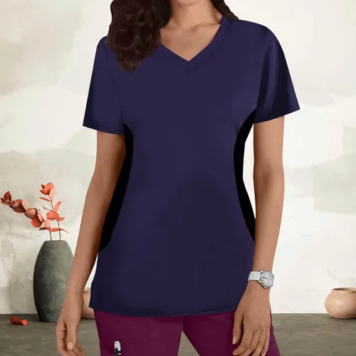 Vista 2 de Womens Cat Print Tops V Neck Blouses for Women Short Sleeve Work Scrub Cute Basic Fall Summer Shirts 2023