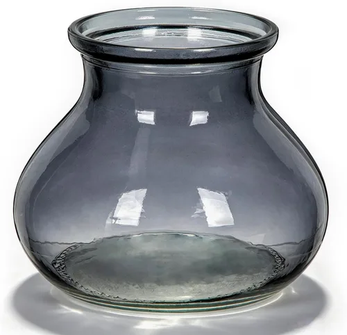 Vista 11 de Hollyone Jarrón de vidrio ámbar con cubierta de cuerda de algodón, jarrón redondo de vidrio tejido, botella de flores decorativa, jarrón moderno