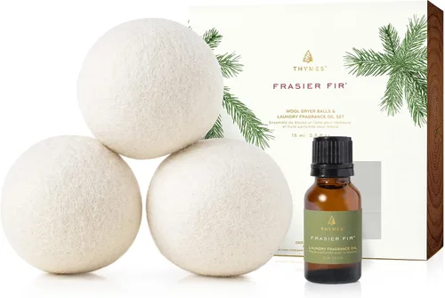 Vista 10 de Thymes Juego de bolas de lana para secadora – Incluye 3 bolas de lana para lavandería + 1 aceite perfumado de fragancia para secadora – Elimina