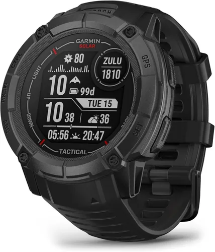Vista 10 de Garmin Instinct 2X Solar - Edición táctica, reloj inteligente GPS resistente, linterna incorporada, calculadora balística, capacidad de carga solar