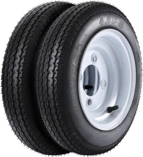 Vista 15 de Neumáticos y Llantas de Remolque ST175/80D13 175 80 13, 5 Pernos en 4.5", Rueda de Radios Blancos Rango de Carga C, 6 Capas, Juego de 2