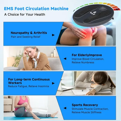 Vista 7 de Aprobación de la FDA - Estimulador muscular electrónico para masaje de piernas y pies con neuropatía, masajeador de pies EMS para alivio del dolor