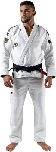 Vista 4 de Kingz Comp 450 V6 Brazilian Jiu Jitsu Gi - Kimono ligero para hombre BJJ - IBJJF Legal - 450gsm Pearl Weave Professional