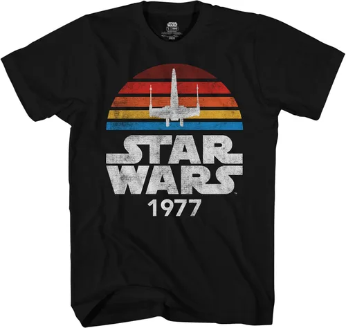 Vista 2 de STAR WARS 1977 Logo Rainbow X-Wing Camiseta para hombre