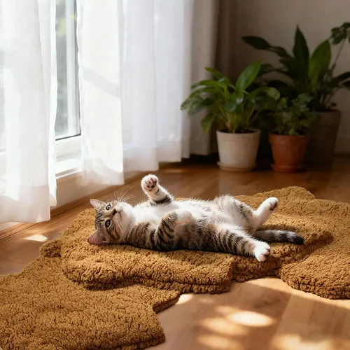 Vista 2 de Paquete de 3 camas autocalentables para mascotas con forma de hoja, autocalentable, tapete térmico lavable para erizo, conejo, planeador de azúcar