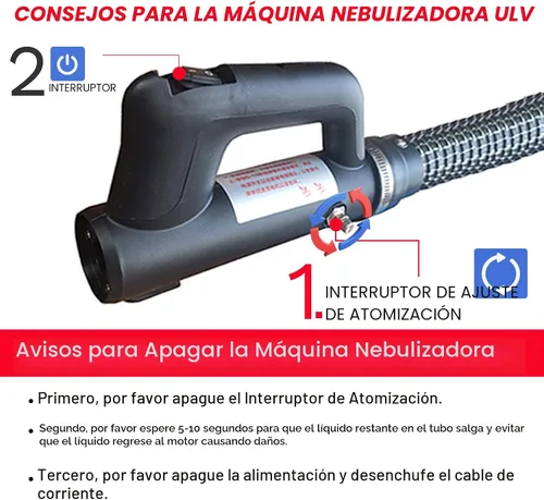 Vista 6 de SWANSOFT Máquina de nebulización ULV de 7 L (1.85 galones), pulverizador atomizador eléctrico, máquina de nebulizadores portátil para interiores