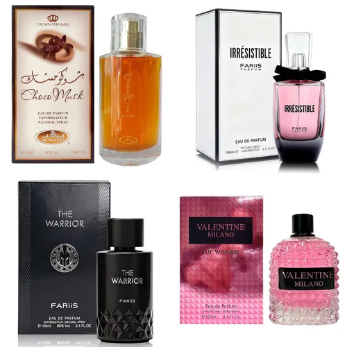 Vista 25 de AFLUXE Set de perfume para mujer, 4 piezas, colección Eau De Parfum de larga duración, almizcle Choco/Milano Mujer/6pm Rosa/7AM Fresh