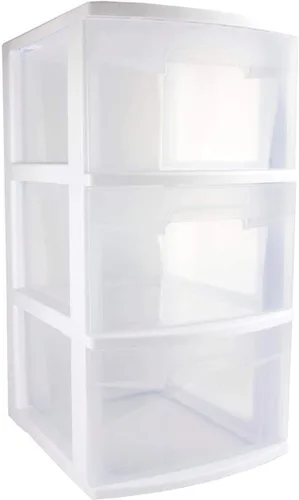 Vista 3 de STERILITE 28308002 Carrito de 3 cajones, sin tamaño, blanco