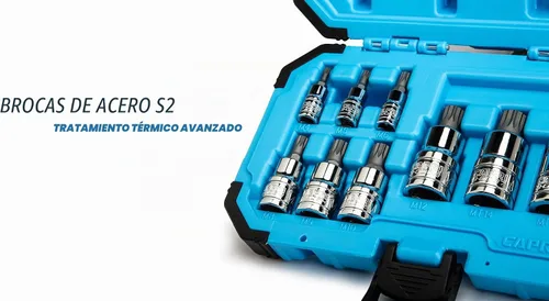 Vista 7 de Capri Tools XZN Juego de Puntas de Vaso con Estriado Cuadrado Triple, Métrico, 10 Piezas