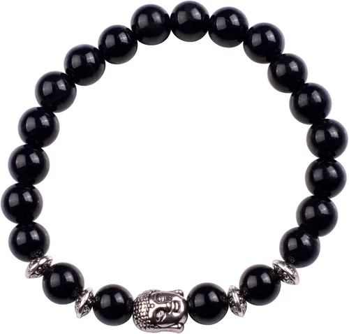 Vista 5 de Joya brazalete con gemas redondas de 8 mm, brazalete para los chacras, regalo de cumpleaños