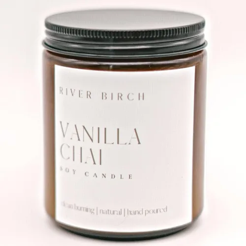 Vista 62 de River Birch Candles - Vela perfumada de almendra y miel Velas en tarro de ámbar de soja de primera calidad, totalmente naturales, no tóxicas, 8.5
