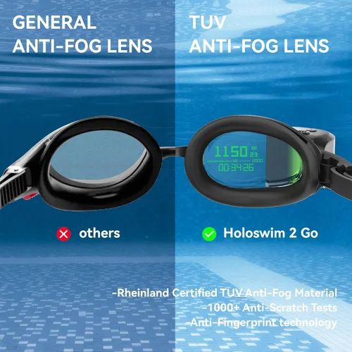 Vista 6 de Holoswim Smart Swim Goggles, 2GO Swimming Goggles, AR Real-time Display, AI Data Analysis, Anti-fog IPX8, Stroke Recognition