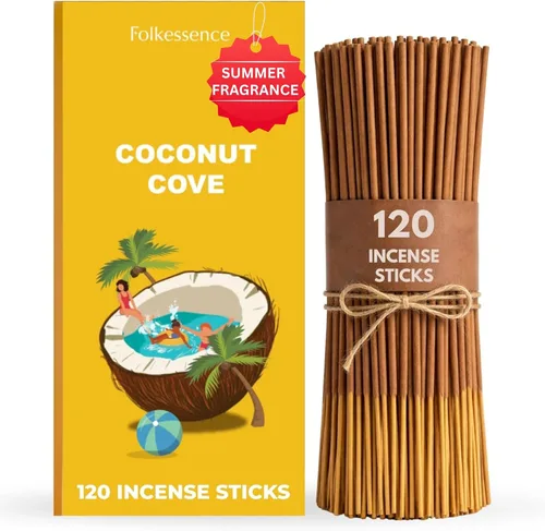 Vista 20 de Folkulture Varillas de incienso (120 varillas) Juego de 6 varillas de incienso con olor a verano para relajación Sin carbón, orgánico, no Huele