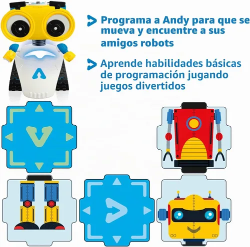 Vista 4 de Thames & Kosmos Andy: The Code & Play Robot Kit de codificación y robótica sin pantalla para mayores de 4 años Robot preconstruido con botones