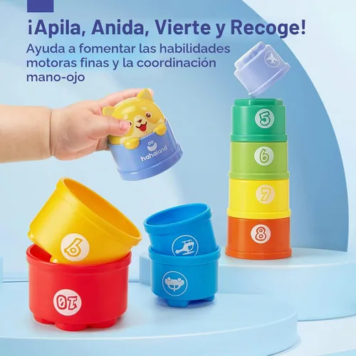 Vista 4 de hahaland Juguetes apilables para niños pequeños de 1 a 3 años - Vasos